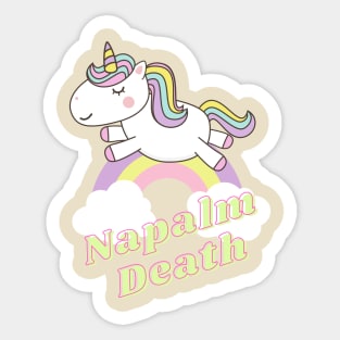 napalm death ll unicorn Sticker